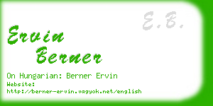 ervin berner business card